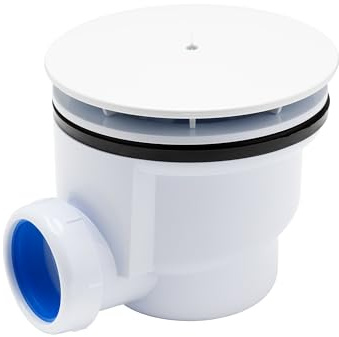 Sandy Beach White Elegance, sifone per doccia di alta qualità, 90 mm, elegante sifone per piatto doccia e soluzioni di ricambio per coperchio di scarico, dimensioni perfette, elegante e senza sforzo