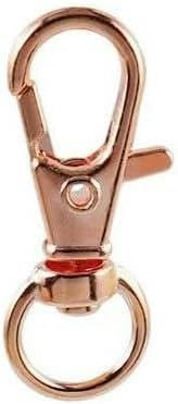 10 Stück Schlüsselanhänger mit drehbarem Karabinerverschluss, drehbarer Karabinerverschluss, unverzichtbares Bastelzubehör, Outdoor- und Taschenzubehör, Karabinerhaken, Roségold, 23 x 9 mm