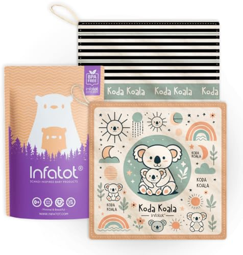 Infatot® Crinkle Sheets Teething Toys for Baby 2-Pack – BPA-Free, Safe Chew Toys with Crinkle Sound, Sensory Toy for 0-6 Months, Newborns, Baby Teething Toy for Infants – Willow