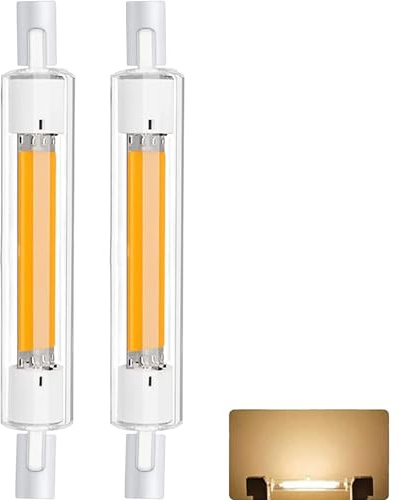 Hsientpe R7S LED 118mm Dimmbar,Warmweiß 3000K,3000LM Kein Flackern,30W LED Lampen COB 118mm Glühbirne Ersatz für 300W J118mm Halogenstab,LED Stab 360° Strahlbeleuchtung,AC 220-240V,2er Pack