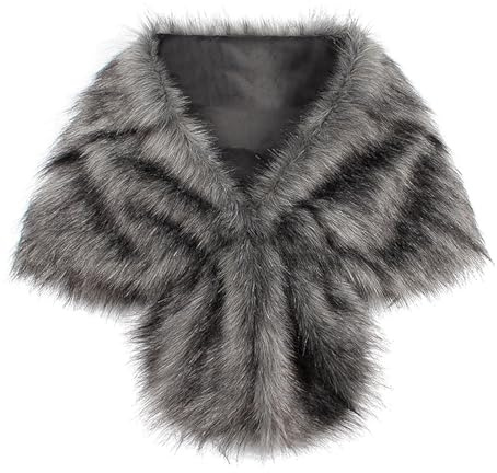 langes Kunstfell-Schal-Wrap für Damen - edle Stola - wie echtes Fell Elegant
