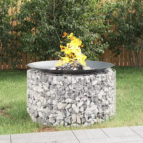 FSJIELW Home & Garden-Gabion Fire Pit 脴 100 cm Galvanised Iron-Furniture Choice