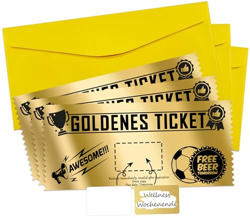 KAOTPO Gutschein zum selber ausfüllen mit Rubbellos, Goldenes Ticket mit Rubbelkarten zum selber beschriften, Geschenke für Frauen, Reisegutschein (3 Stück, Fußball-Auszeichnungen)