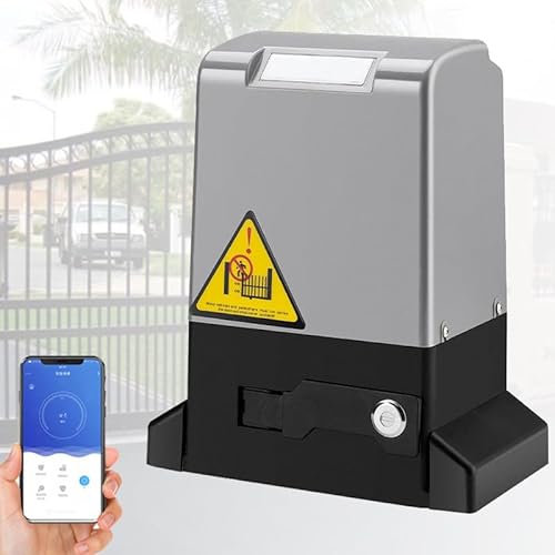 Sliding Gate Opener, Heavy Duty Electric Motor for 800-1200KG Gates, Automatic Driveway Security Kit, Easy Installation, No Battery Required