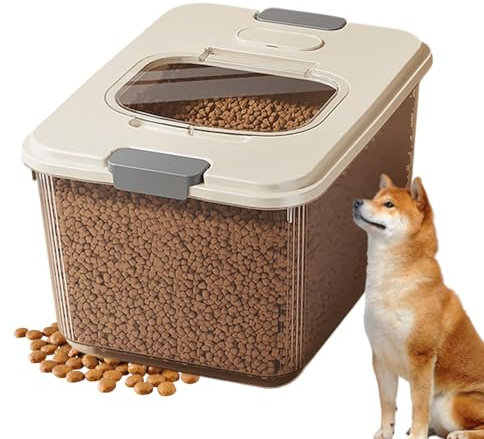 Fellflying Almacenamiento de comida para perros - Recipiente hermético para aperitivos para gatos, recipiente de comida apilable con vaso medidor para cocina, camping y exterior