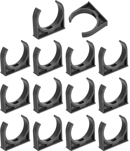 sourcing map Lot de 16 colliers de serrage en PVC pour tuyaux d'eau en forme de U, support de tube d'irrigation pour plateaux TV, tubes de support de tuyau, gris