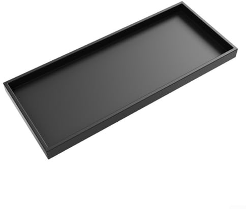 Vassoio da Bagno Rettangolare, 30 x 12,5 cm Vassoio decorativo nero da Portata in Silicone Vassoio Portaoggetti per Bagno per Dispenser di Sapone, Accessori per Gioielli e Profumi