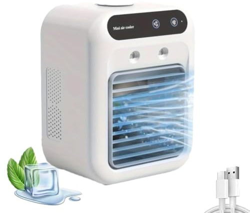 SAYEYBU Nuovo Climatizzatore Portatile 2025, Raffrescamento Istantaneo, Mini Climatizzatore Silenzioso per La Casa 3 velocità per Casa, Camera da Letto, Ufficio Ed Esterno,A