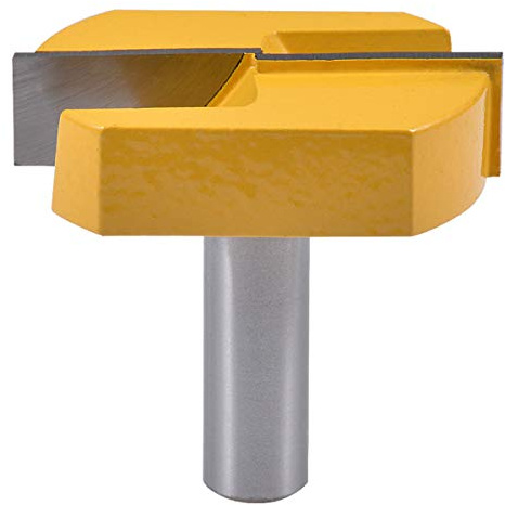 HOHXEN Fresa para Limpieza de Fondos, Vástago de 1/2 (12,7mm), Fresa de Carburo de Doble Canal para Madera, Herramienta de Corte para Madera