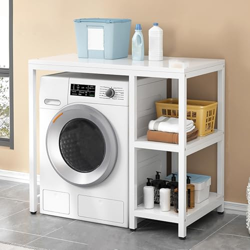 Washing Machine Storage Rack, Over Washer and Dryer Unit, Multi-Functional Storage Solution for Laundry Room Organization