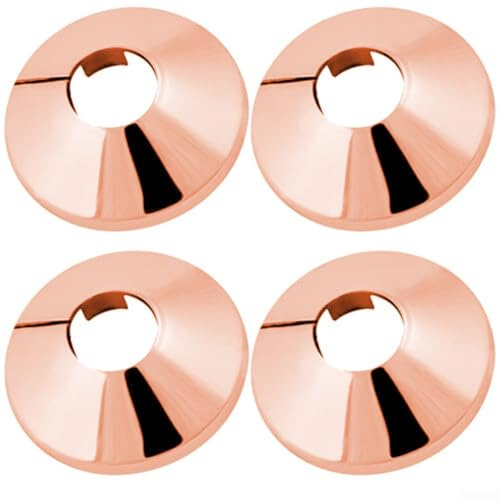 Yuanpgky Heizkörperrohrabdeckungen, 4 Stück, verstellbare 15 mm Rohrmanschetten für Haus und Garten, Sanitärarmaturen, Chrom-Finish für moderne Heizkörperrohr-Verdeckung