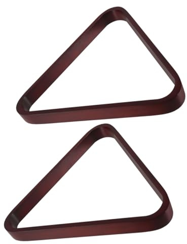 Healeved Rastrelliera per Triangolo da Biliardo in Legno Massello 572 MM Set 2 Pezzi per 9 Palle da Biliardo Snooker Pool e 9 Palle Finitura Lucida Rosso Scuro