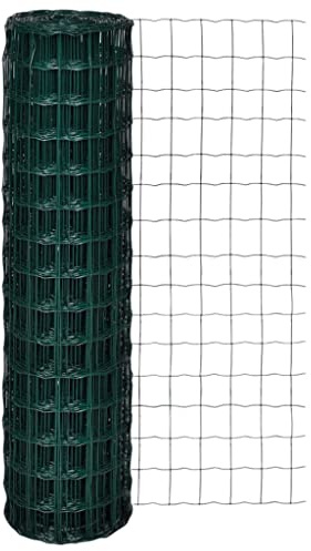 Clôture de jardin - Grillage soudé - 25 x 1,5 m - Revêtement en PVC - Largeur de maille : 100 x 100 mm - Treillis en acier robuste pour jardin, cour et enclos pour animaux - Durable