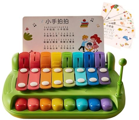 Kinder Klavier Xylophon - Mit 8 Tasten Und Noten | Musikinstrument Für Kleinkinder | Für Kinder Ab 6 Monaten Kindergarten Wohnzimmer Kinderzimmer Wiege Motorik