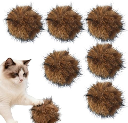 Fuzzy kattbollar – interaktiv plysch kattboll, kattunge stressavlastningsleksak – för hemträning inomhus utomhus berikning träning underhållning