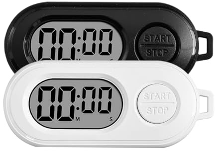 Cpolebev Porte-Clés Chronomètre 2 Pièces avec Écran LCD Minuteur Numérique Mini Montre Électronique de Poche