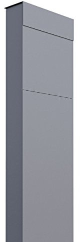 Standbriefkasten, Design Briefkasten The Box Grau Metallic - Bravios
