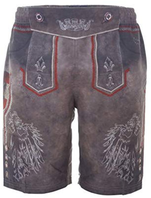 Krüger Herren Trachten Badehose kurz, Modell: Österreich, Knielang, Art.-Nr. 094684-0-0007, L,
