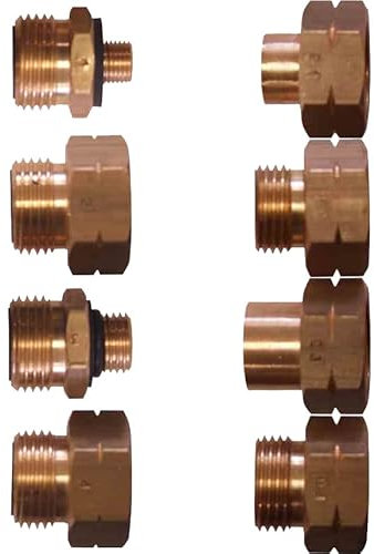TGO 8-teiliges Euro-Set Gasflaschen-Anschluss-Adapter-Übergangsstutzen für Europa (Euro-Flaschen + Füll Set (8 TLG.))