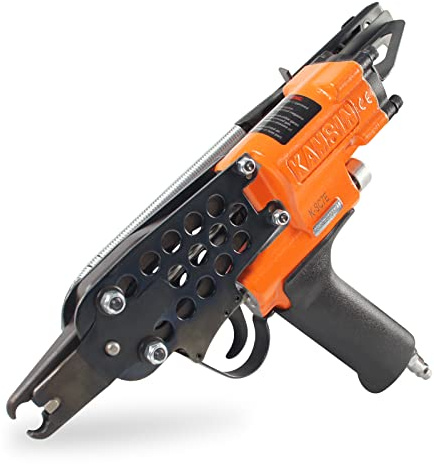 KAMSIN K-SC7E 15GA Pneumatische C Ring zange, 19 mm Krone 7,0 mm Verschluss Schweinering-zange für Gabionen, Zäune, Tierkäfige, Fallen und Befüllungsarbeiten