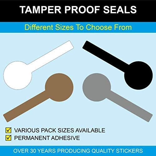 Lollipop Shaped Tamper Proof Stickers - 32 x 86mm, Gold, Pack of 2000 Security Tape Tamper Proof Seals Jar Seal Stickers Easy Peel Permanent Self Adhesive Takeaway Food Bag Security Seals for Retail