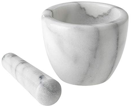 PEGANE Mortier avec Pilon en Marbre Blanc - Ø 10 cm