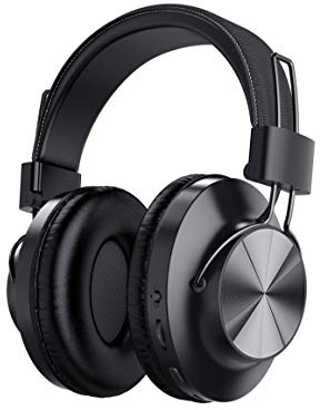 Bluetooth 5.0 Over- Ear Wireless Headphones 30 Hours Battery, FM Radio, MP3 Player, Micro SD/TF with 40mm Deep Bass Drivers, Premium Microphone Built-in Headset, Foldable, Comfortable, Mowing