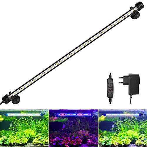 BELLALICHT LED-akvariebelysning med inbyggd timer, dimbar, 10 ljusstyrkenivåer, IP67, vattentät för akvarieväxter, L-58C