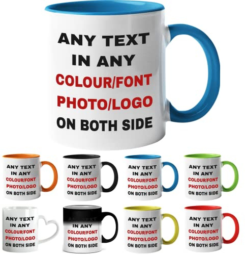 Mr Jeans Personalised Mug - Add Your Text, Picture, Design or Logo on This Ceramic Coffee Mug 11oz. Both Sides-Customised Photo Mugs Gifts idea for Birthday,Anniversary,Other Special Moments., Blue