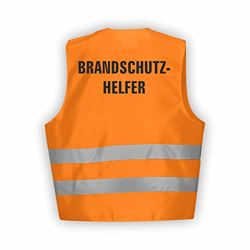 Fassbender-Druck WARNWESTEN - Sicherheitsweste GELB Warnweste nach EN ISO 20471 zertifiziert - Warn Weste für BRANDSCHUTZHELFER- Unisex mit hochwertigem Reflektorstreifen