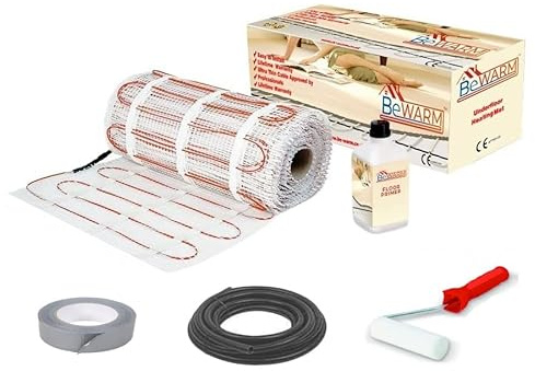 BeWarm Electric Underfloor Heating Kit, 200w Sticky Mat, 3m2