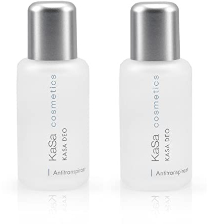KaSa cosmetics Deo - Antitranspirant gegen starkes Schwitzen für Männer & Frauen - Dermatologisch getestet - Schützt vor Schweiß- und Geruchsbildung - parfümfrei - Made in Germany - 50ml (2er Pack)