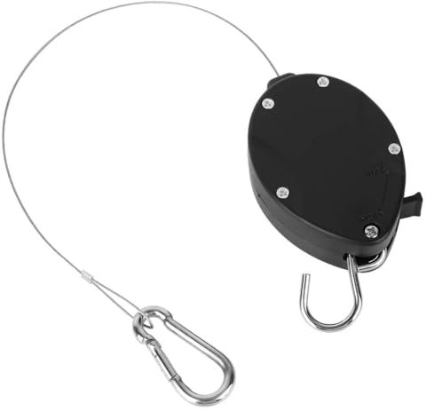 Beufee 2Pcs Hanging Basket Pulley, Plant Pulley Plant Pulley Hanger Retractable Plant Hanger Adjustables Pulley Pull Down Hanger Heavy Duty Telescopic Hook for Pots