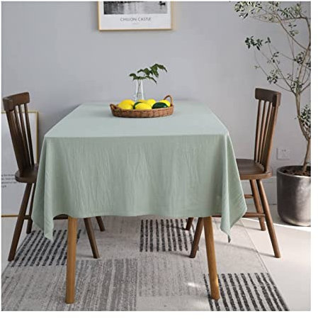 EHOMERY Tischdecke Rechteckig Groß Tisch Deckchen Zum Essen Pure Farbe Damast Tischdecke Tischtuch XXL Hellgrün Tischschutz Dekoration 120X120Cm