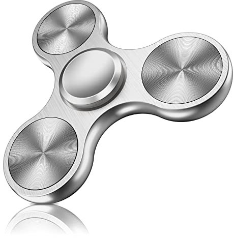 Coolden Fidget Spinner Metall Fidget Toys EDC Hand Spinner Hochwertig Angst Anti Stress Relief Spielzeug Geschenk für Kinder Erwachsene Edelstahl Leiser Fingerkreisel für Büro Schule Silber
