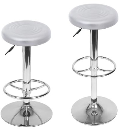 Mingone Barhocker 2er Set Barstuhl Hocker mit Gepolsterte Sitzfläche Tresenhocker mit Fußstütze Arbeitshocker Drehbar Bürohocker Verstellbarer Sitzhocker für Bar Bistro Café Küche, Grau