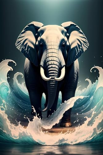Diamond Painting Tier Elefant DIY 5D Diamant Painting Bilder 30x50 cm Full Drill Mosaik Bastelset Kinder Malen Nach Zahlen Erwachsene Große Diamant Malerei Crystal Art for Home Wall Decor Gifts j 33