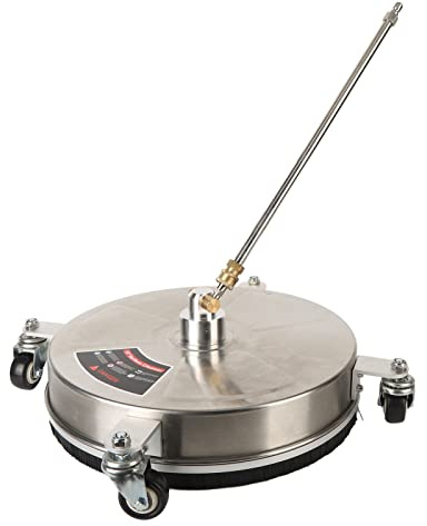 15 Pulgadas Limpiador de Superficies a Presión, 4000PSI Limpiador de Superficies con 4 Ruedas, 1/4inch Conector Rápido, 2 Varillas de Extensión para Patios, Entradas de Vehículos