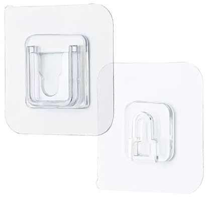 Cryfokt Self Adhesive Hooks Strong Bearing Double Sided Adhesive Hooks Bathroom Hooks for Secure Mounting Home Use