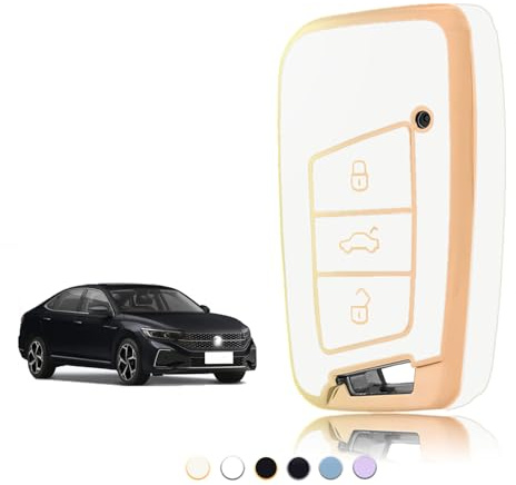TOOMUME Schlüsselhülle, Autoschlüssel Hülle Passt für VW Volkswagen Passat B8 Golf 7 Tiguan T-Cross Polo CC Seat Leon Ibiza Skoda Superb Kodiaq, Schlüsselcover Schutz Schlüssel Gehäuse - Smart Key
