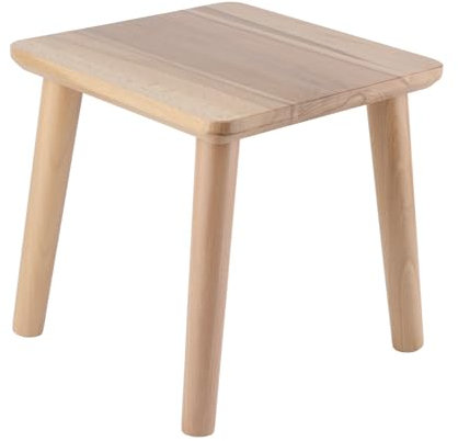DIY-Möbelhocker für und | Starke Tragende Kinderbank | Leicht zu Transportieren für Garten und Balkon (Zusammengebauter quadratischer Hocker in Holzfarbe)