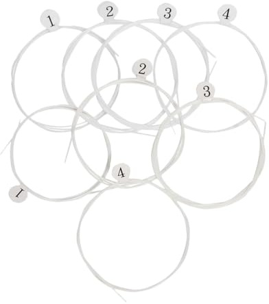 Ukulelensaiten aus Nylon 8 Stück, Weiß, Ersatzsaiten | 0,24mm 1 bis 0,34mm 3 Saite, Klare Bespannung, Musikinstrumentenzubehör für Austausch