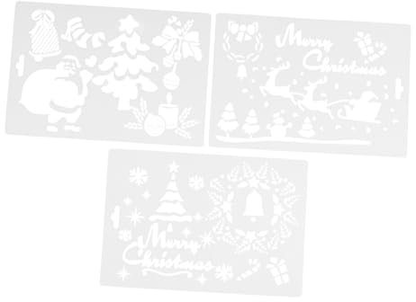 TEHAUX 12 Blätter Malvorlage für Weihnachten weihnachtskarten basteln weihnachtsbasteln Scrapbooking-Schablonen weihnachtsmalerei vorlagen weihnachtsdeko Weihnachtszeichnungsvorlage Weiß