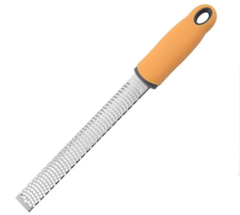 BYWXW Grater with Handle, Lemon Cheese Grater for Kitchen Stainless Steel, Graters for Parmesan Cheese Garlic Nutmeg Chocolate Fruits Vegetables Ginger (Color:Yellow)