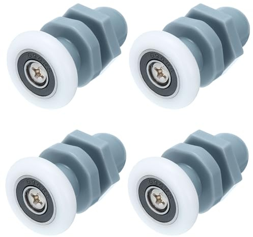 PATIKIL 4pz Doccia Porta Rotelle 23Mm/0.9 per Bagno Vetro Bianco-Grigio