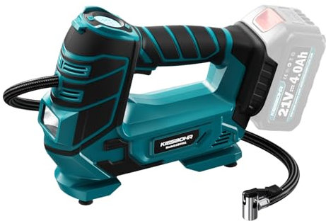 KIESBOHR Cordless Tyre Inflator 11 Bar Air Compressor Compatible with Makita 18V Battery,Electric Air Pump with Autostop Function,LED for Car,Bicycle,Ball (Battery and Charger Not Included)