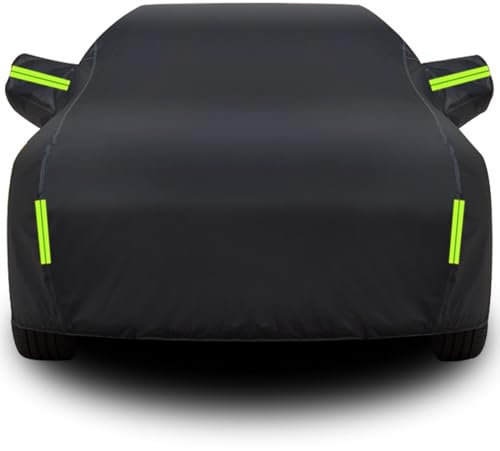 GHFTCCF Auto Abdeckplane Winter für VW Sharan 1,Sharan 2 Autoabdeckung,Auto Abdeckplane Wasserdicht und atmungsaktiv,Vollgarage Autoplane,Wetterfeste Staubdicht(Color:Black)