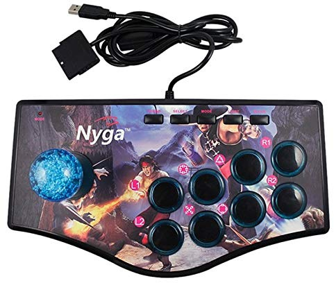Foemey Retro Joystick de Usb Del Controlador de Juegos de Arcade Rocker para Ps2 / / Pc/Android Smart Tv Vibrador Incorporado Joystick de Ocho Direcciones (No.A)