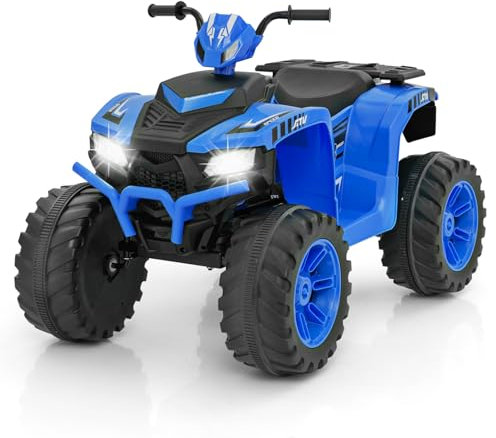 DREAMADE 24V Kinderquad ATV, Elektrofahrzeug mit Musik, Radio, LED-Lichtern & Ladegerät, 2,8-5 km/h Elektro Quad für Kinder 3-8 Jahre, belastbar bis 35kg (Blau)