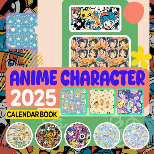 Anime Character Calendar Book 2025: A Monthly and Weekly Personal Year Organizer with Colorful Pattern Photographys, from January 2025 to December 2025 Large Size With Holidays